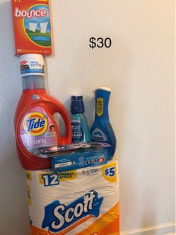 Household Essentials Bundle - Tide, Scott TP, Dawn Powerwash & More ($30)