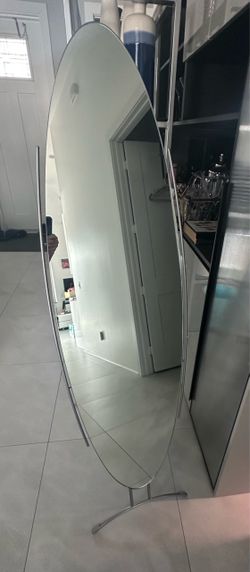 Glass Floor Mirror Full Length BDI Becker Designed Inc. Vintage Mid Century Designer