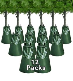 12 Packs Slow Release Tree Watering Bags - 20 Gallon Zippered Automatic Drip Irrigation Bags for New Planted and Transplanted Trees