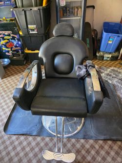 Professional Hydraulic Reclining Barber Chair Salon Styling Chair + Anti-Fatigue Mat