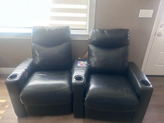 Recliner leather sofa