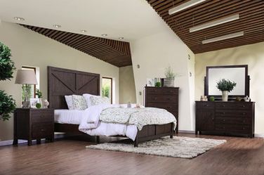 Brand New 4 Piece Espresso Wood Bedroom Set