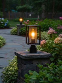 Black walkway light outdoor