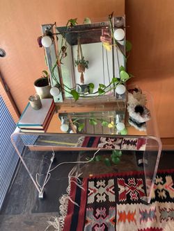 Lucite makeup table/vanity