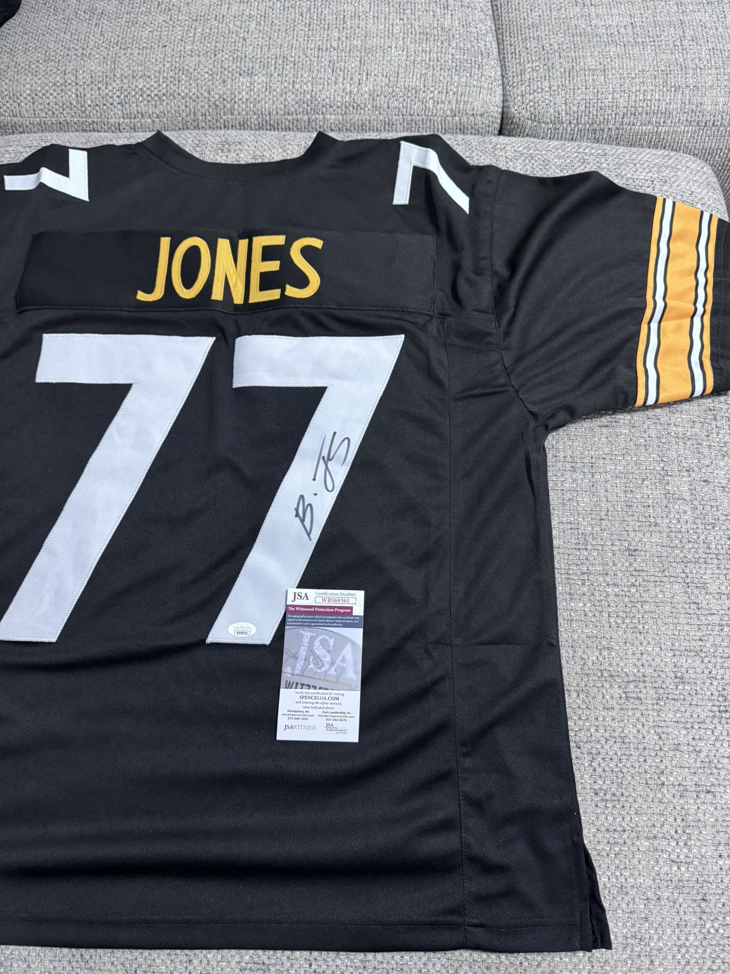 Broderick Jones Signed Autograph Custom Jersey - Beckett Coa - Pittsburgh Steelers
