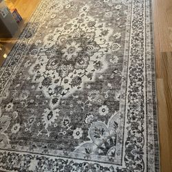New Rug, 5x8 Washable, Neutral Colors, Beige Tan Gray