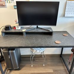 Work Desk With  Inbuilt Monitor Raiser And Headphone Stand