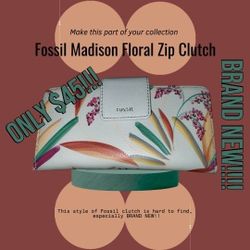 Fossil Madison Floral Zip Coutch