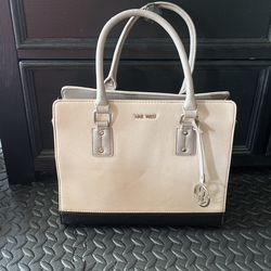 Grey/black Nine West Satchel Purse 