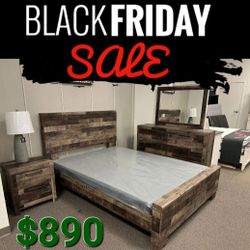 Derekson Gray Panel Bedroom Set 