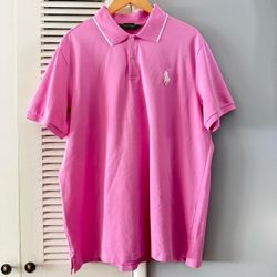 POLO GOLF Ralph Lauren Embroidered Button Up Shirt Pink