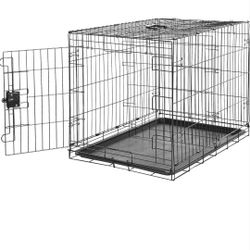 Collapsible Portable Metal Wire Dog Crate with Tray