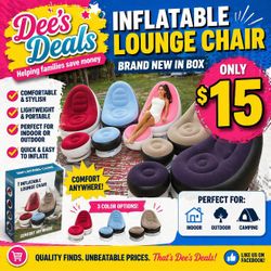 Inflatable Lounge Chair BRAND NEW IN BOX ONLY $15