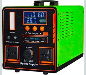 🔥new inbox🔥Portable Power Station, 1216Wh LiFePO4 Battery，1200W (Peak 2400W) AC，Reinforced Metal Frame