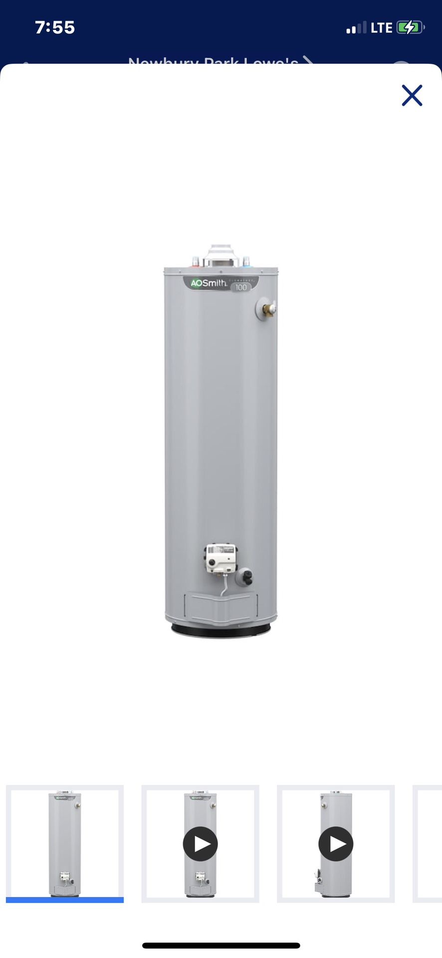 NEW NEVER USED IN BOX AO SMITH 74 GALLON GAS WATER HEATER WITH FACTORY WARRANTY FOR 6 YEARS