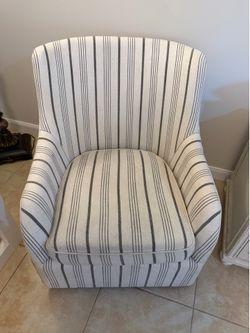 Striped Swivel Armchair
