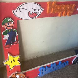 Mario Birthday Picture Frame Made Of Styrofoam 