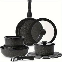 15 Pcs NONSTICK COOKWARE SET / Black