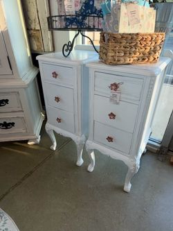 Tall skinny French nightstands $349/set