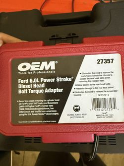 Ford 6.0L Power Stroke Diesel Head Bolt Torque Adapter