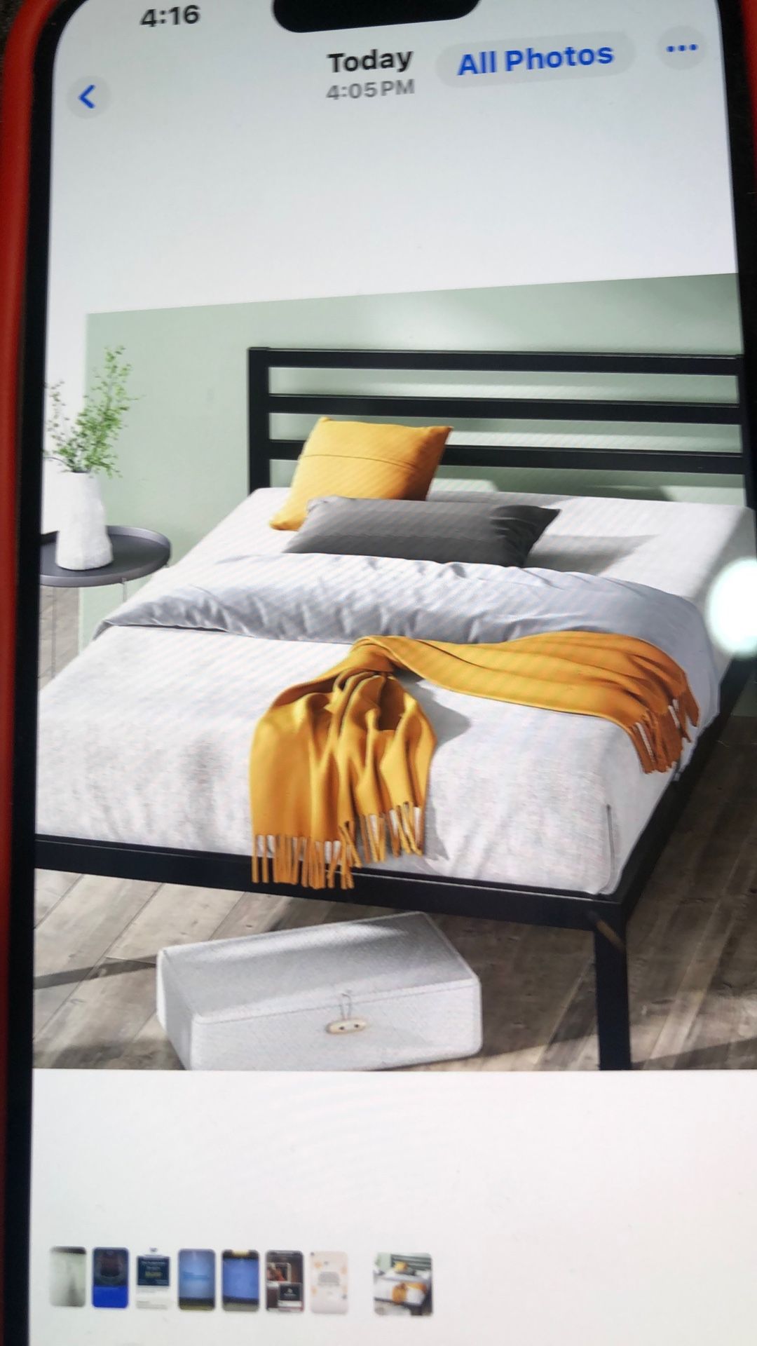 Metal Frame Full Size Bed & Mattress