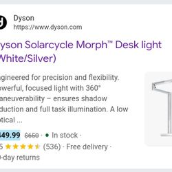 Dyson Solarcycle Morph Desk Light White / Silver