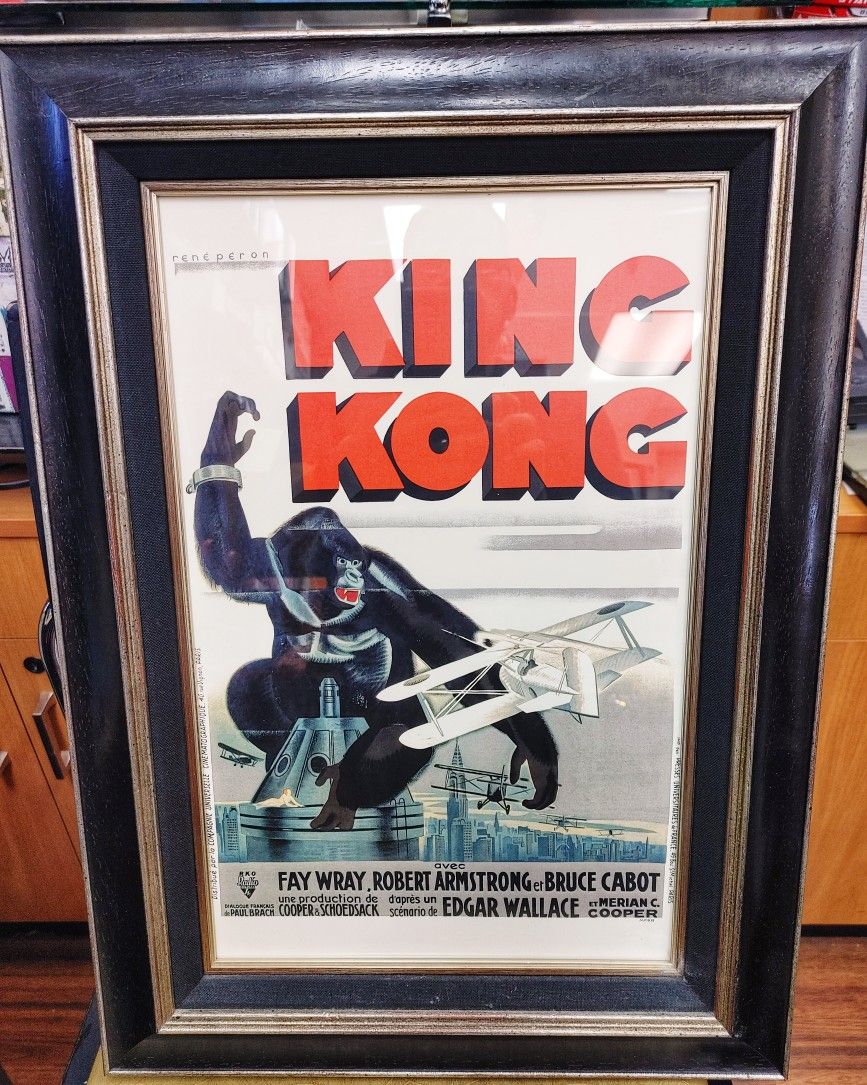 Vintage King Kong Poster With Frame