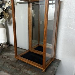 Wood & Glass w/ Mirrored Back Display Case