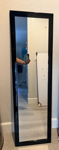 Mainstays Over-the-Door Rectangular Mirror, Black, 14" x 50"