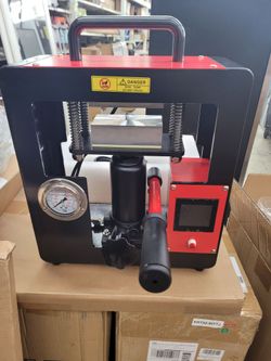 Hydraulic Rosin Heat Press AP2047 with 2.4"x4.7" Dual Heating Plate and Pressure Gauge Portable Oil Wax