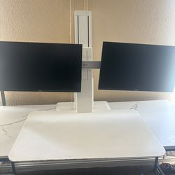 Dual Monitors Quick Stand Desk By HumanScale