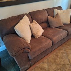 Ashley's  Brown Suede Sofa