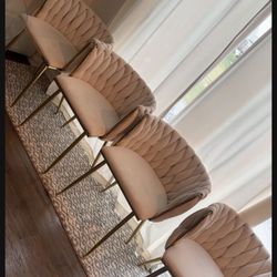 Set Of 4 Ivory Chairs 