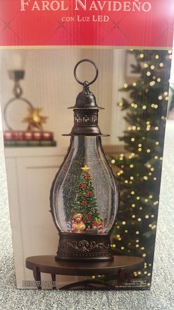 Holiday Christmas Glitter Lantern with LED Light