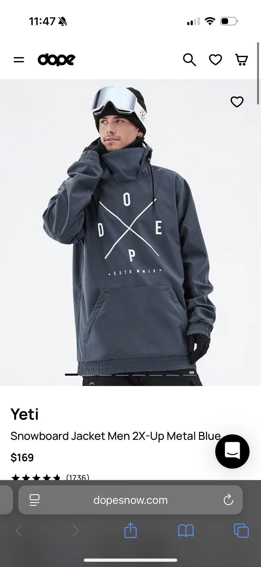 Dope Snow Hoodie Size Large