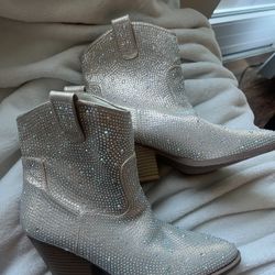 Sparkle Beige Cowboy Boots