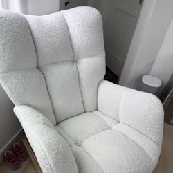 White Sherpa Rocking Chair