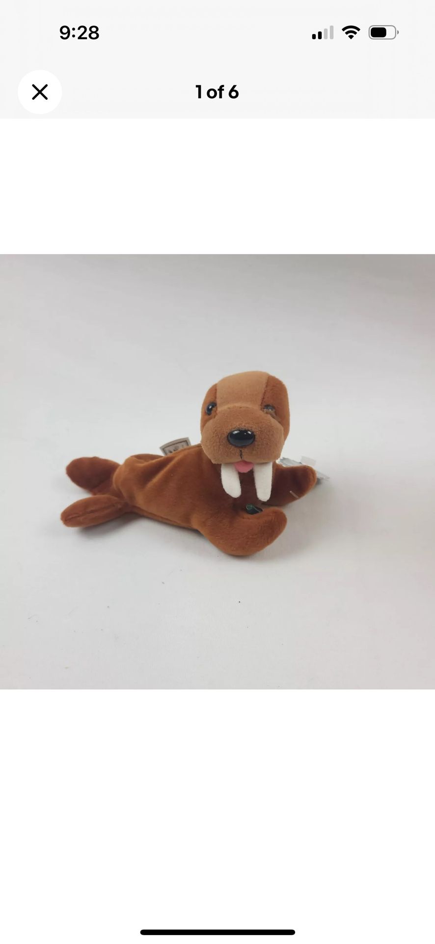 Collectible Coca Cola Bean Bag Plush Walrus with Bottle 1997 With Tags