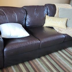 Leather Sofa with Loveseat
