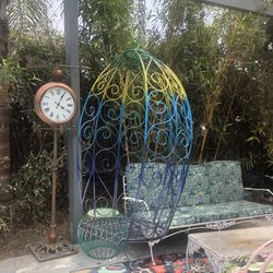 Vintage 1970s Wrought Iron Hanging Egg Chair