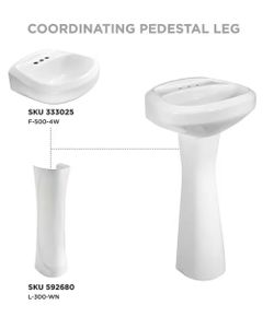 Pedestal Sink Basin 8.2in White Vitreous China