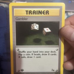 Gambler Trainer Card 1st Edition Excellent Condition 
