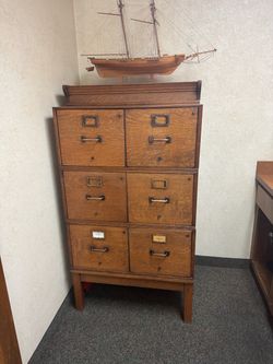 Circa 1910 oak stackable filing cabinets