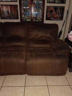 Brown Microfiber Reclining Loveseat
