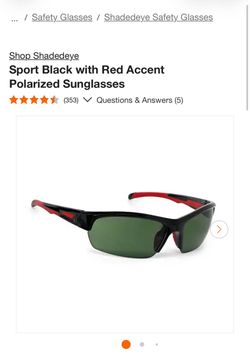 🕶️ Sport Black with Red Accent Polarized Sunglasses