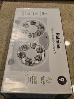3-speed Holmes 9" Twin-Blade Digital Window Fan - White