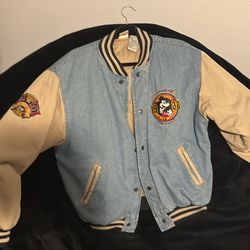 Disneyland Disney store 1928 original Mickey vintage jacket bomber leather sleeve jacket