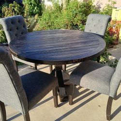 Black Wood Dining Table With 4 Chairs 