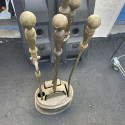 Nelson Hearth Kit 1930s Fireplace Tools, Antique