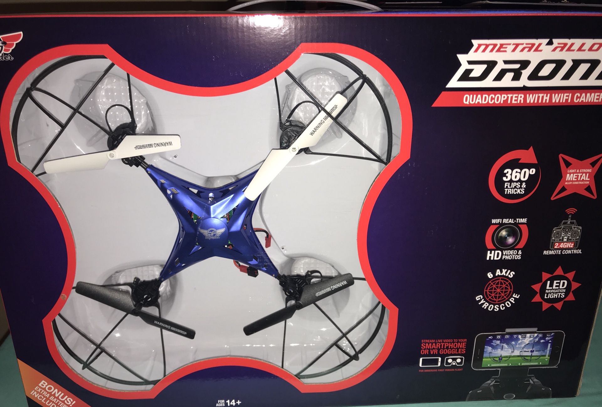 Sky Rider Metal Alloy Drone Quadcopter with WIFI Camaraderie